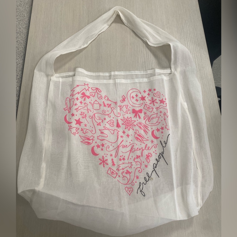 Free People Reusable Tote Holiday Print Large